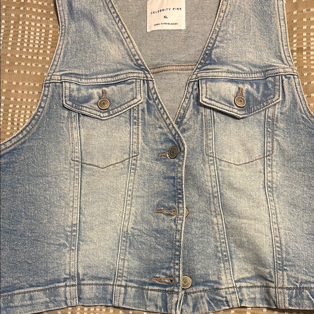 Celebrity Pink Light Blue Denim Vest